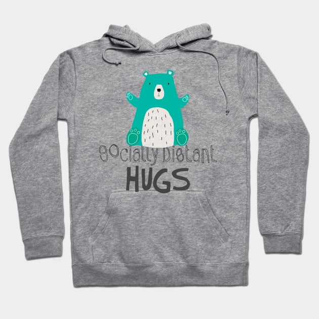 Socially Distant Bear Hug Hoodie by coryreid_illustration